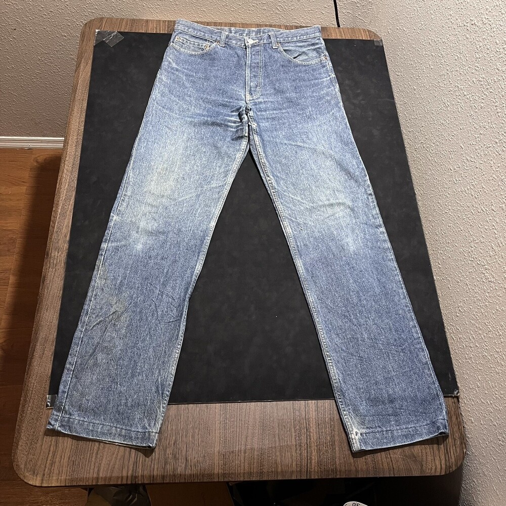 Levi's 501XX USA Made Vintage Jeans 32x32 Dark Wash Whisker Denim Indigo Levis